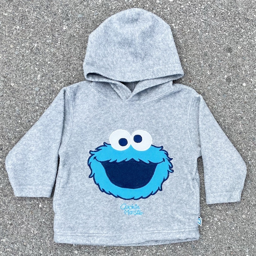 Cookie Monster Sesame Street Vintage Retro Hooded Fleece Sweatshirt Youth (2T)